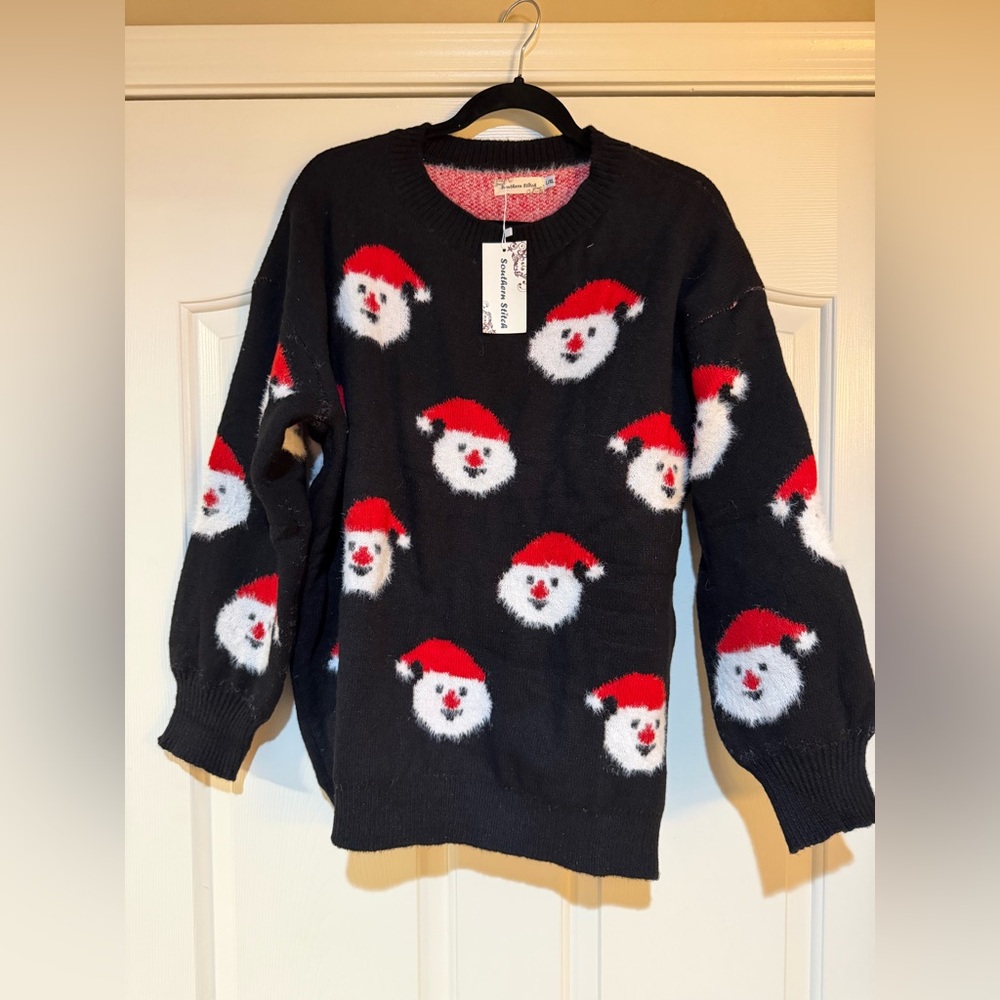 Festive Black Santa Sweater